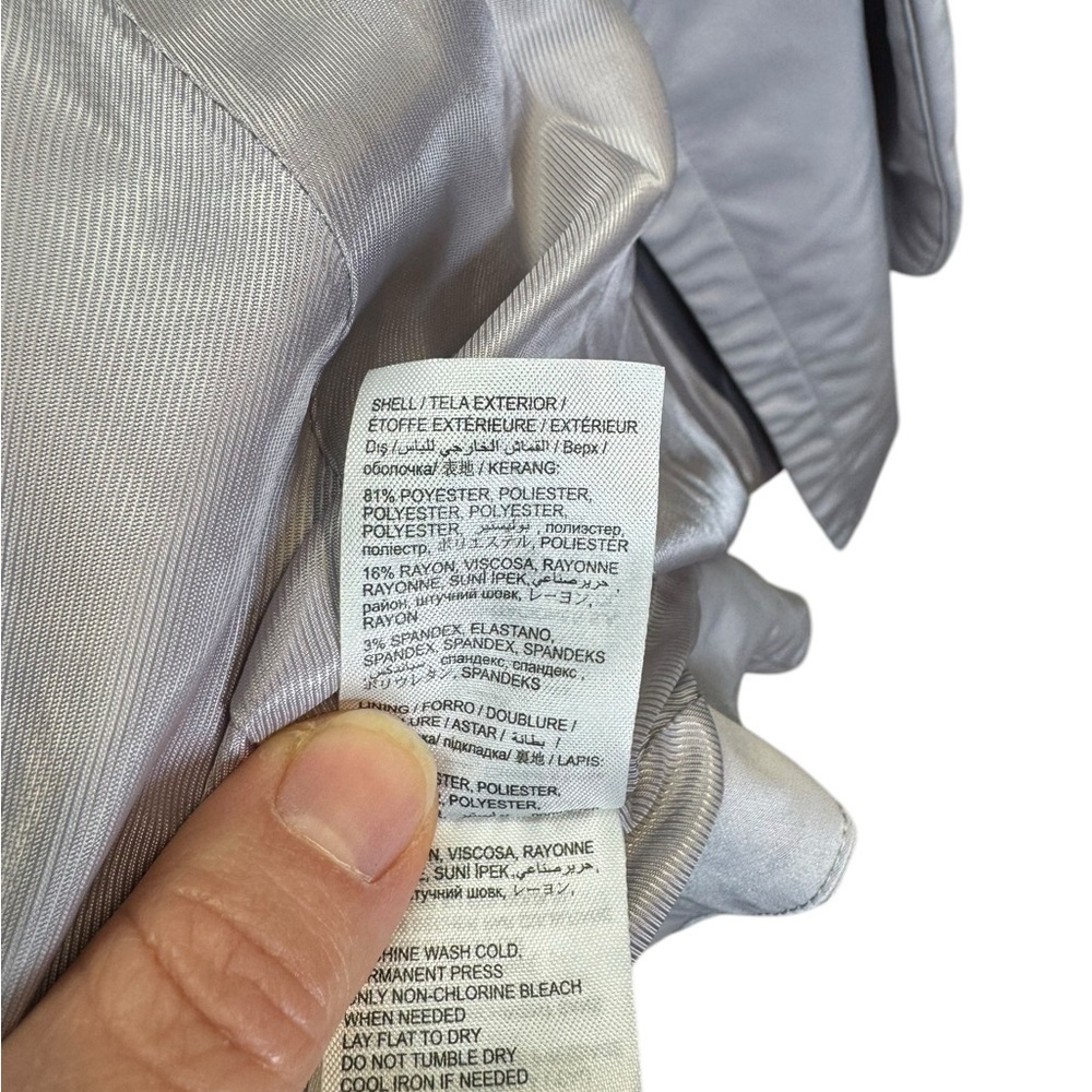Bebe.   Gray Trench Coat with Tailored Silhouette and Cinched Waist - Picture 9 of 14